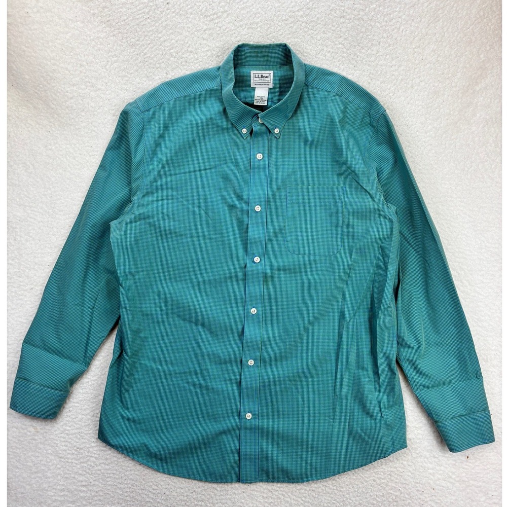 L.L.Bean Button Down Shirts Men's L Red Green Plaid Long Sleeve Casual Lot of 5 - Picture 10 of 16